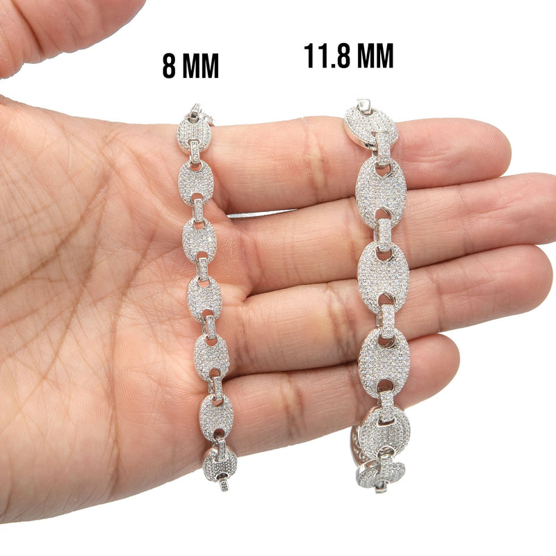 Silver White Iced Puff Bracelet
