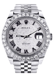 Rolex Datejust 41 Watch | 41 MM | Custom Full Roman Diamond Dial | Jubilee Band