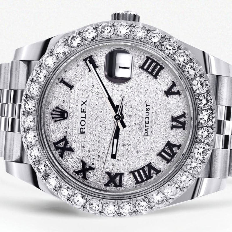 Rolex Datejust 41 Watch | 41 MM | Custom Full Roman Diamond Dial | Jubilee Band