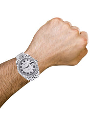 Rolex Datejust 41 Watch | 41 MM | Custom Full Roman Diamond Dial | Jubilee Band