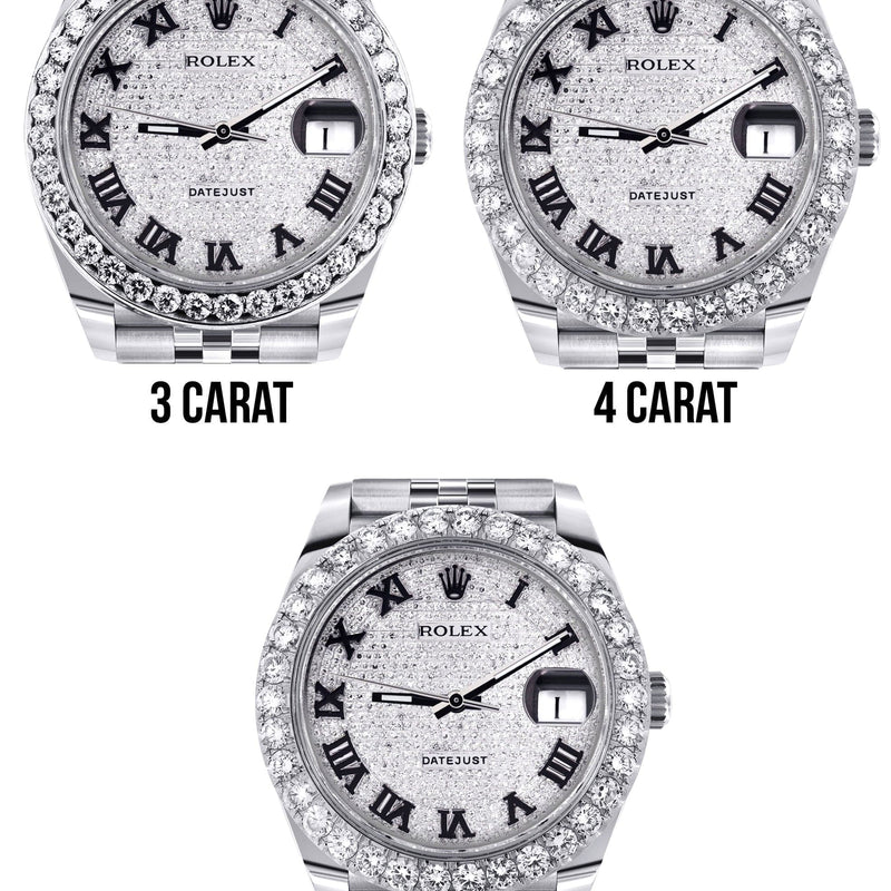 Rolex Datejust 41 Watch | 41 MM | Custom Full Roman Diamond Dial | Jubilee Band