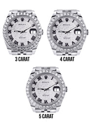 Rolex Datejust 41 Watch | 41 MM | Custom Full Roman Diamond Dial | Jubilee Band