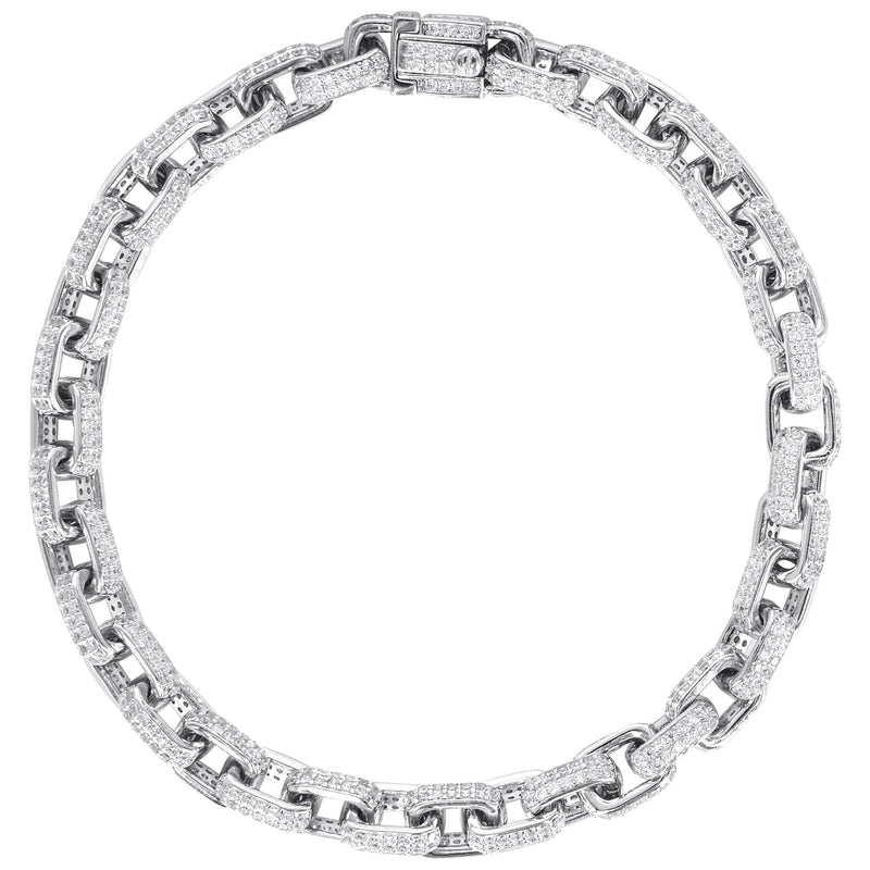 Silver White Iced Out Hermes Bracelet