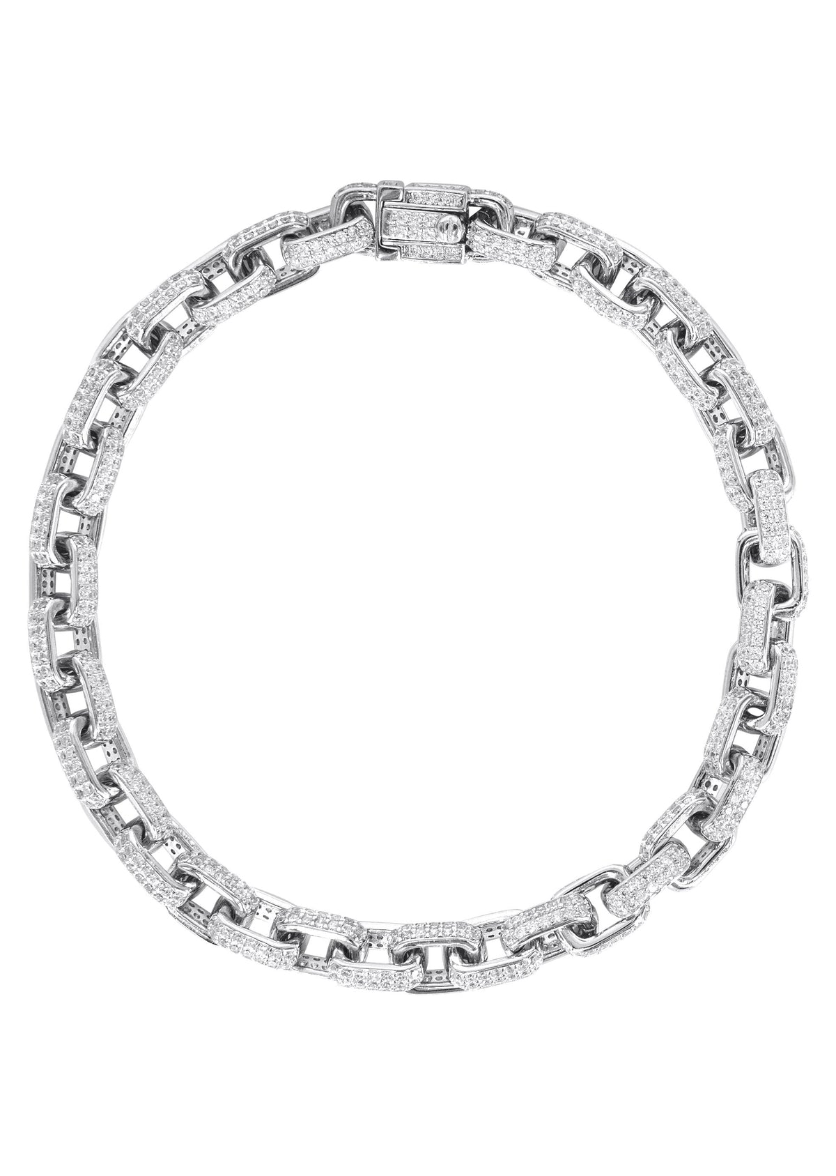 Silver White Iced Out Hermes Bracelet
