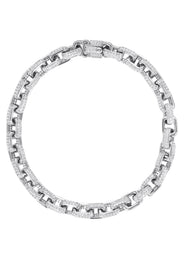 Silver White Iced Out Hermes Bracelet