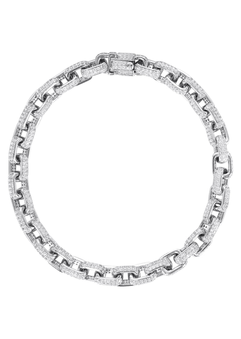 Silver White Iced Out Hermes Bracelet