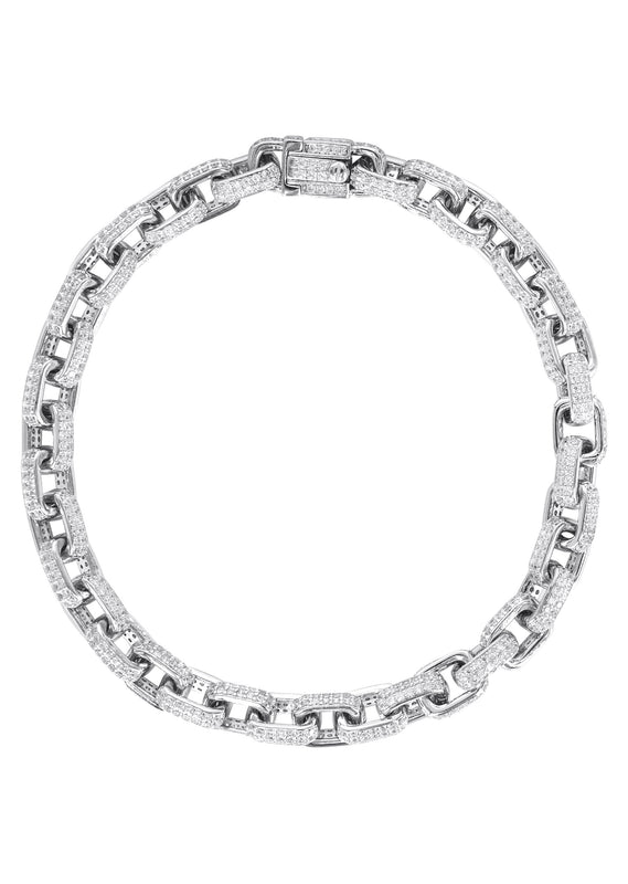 Silver White Iced Out Hermes Bracelet
