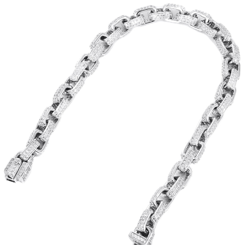 Silver White Iced Out Hermes Bracelet