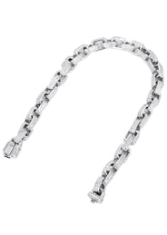 Silver White Iced Out Hermes Bracelet