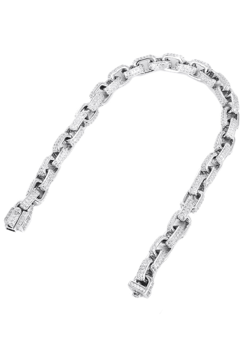 Silver White Iced Out Hermes Bracelet