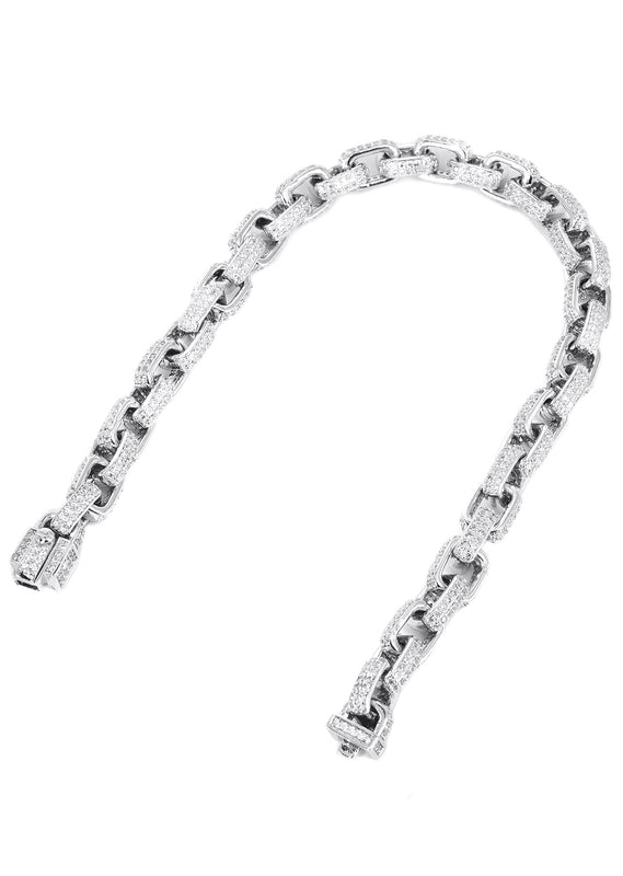 Silver White Iced Out Hermes Bracelet