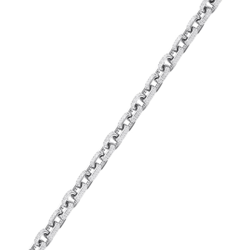 Silver White Iced Out Hermes Bracelet
