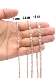 Rose Gold Chain - Mens Ice Chain 10K/14K Rose Gold