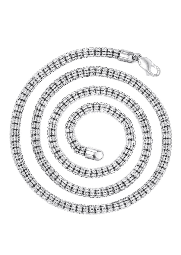White Gold Chain - Mens Ice Chain 10K/14K White Gold