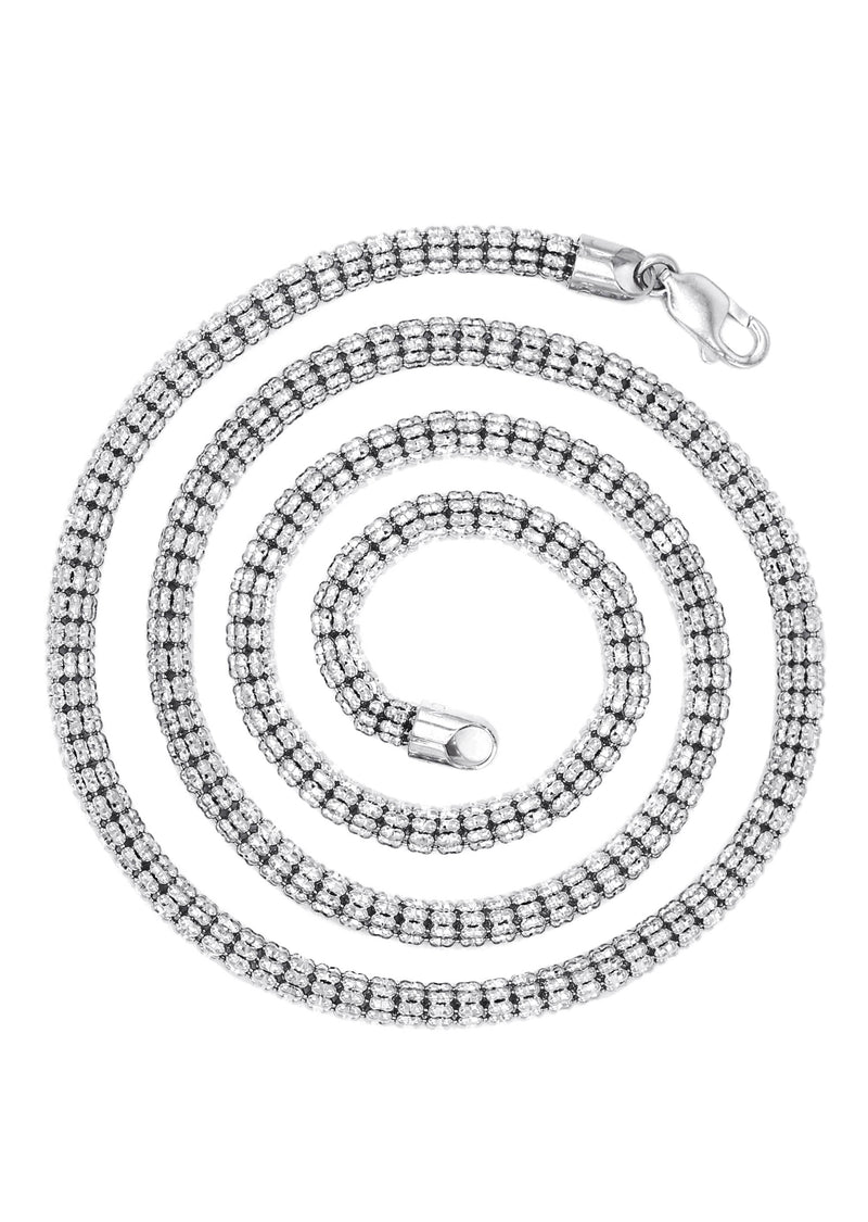 White Gold Chain - Mens Ice Chain 10K/14K White Gold
