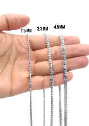 White Gold Chain - Mens Ice Chain 10K/14K White Gold