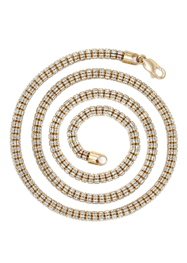 Mens Ice Chain 10K Yellow Gold
