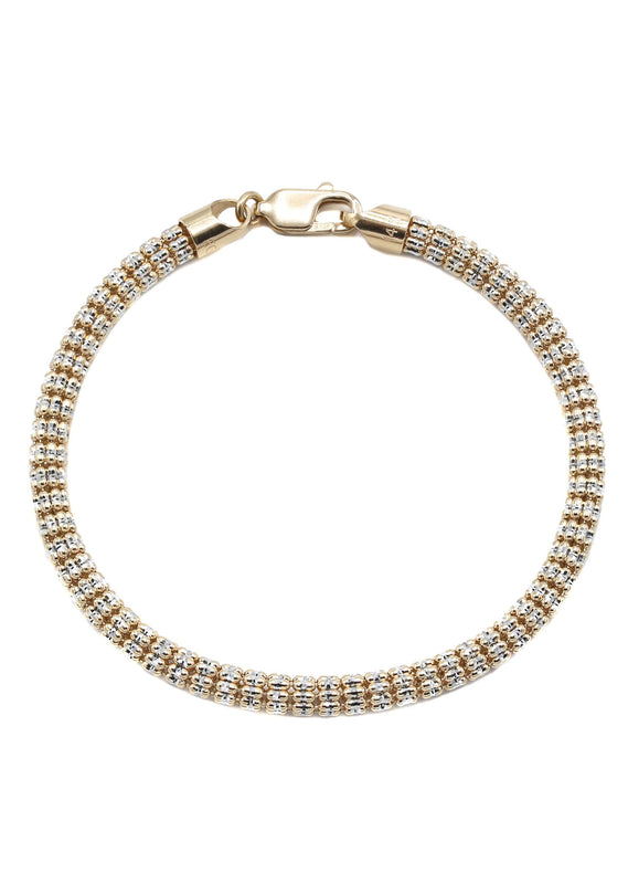 14K Yellow Gold Ice  Bracelet
