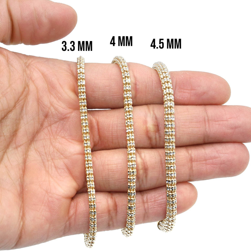 14K Yellow Gold Ice  Bracelet