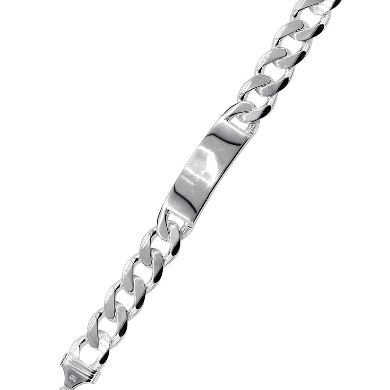 Silver White ID Cuban Bracelet