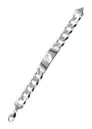 Silver White ID Cuban Bracelet