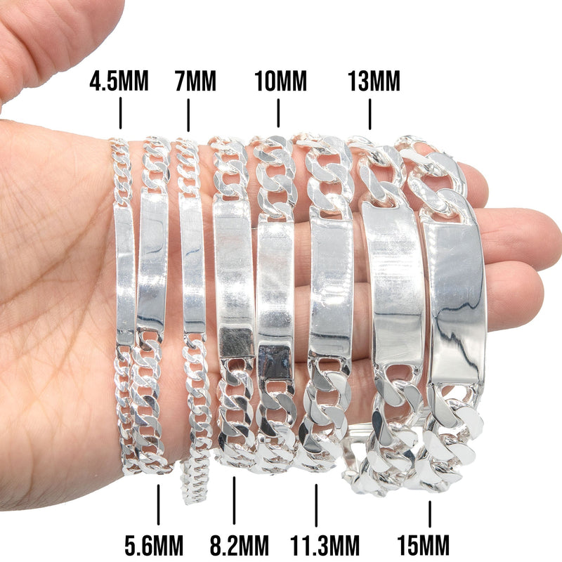 Silver White ID Cuban Bracelet