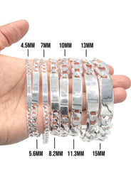 Silver White ID Cuban Bracelet