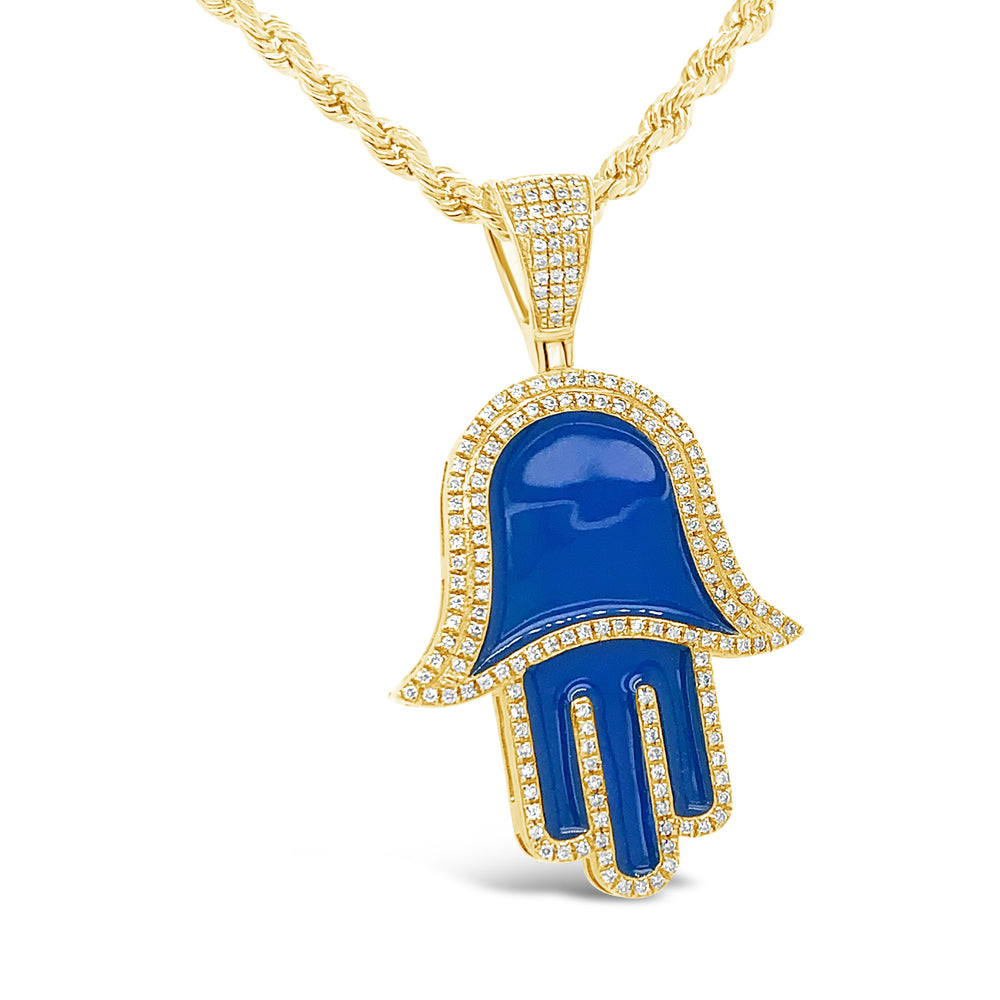 Hamsa Pendant - Diamond Yellow Gold | 0.77CTW | 10K
