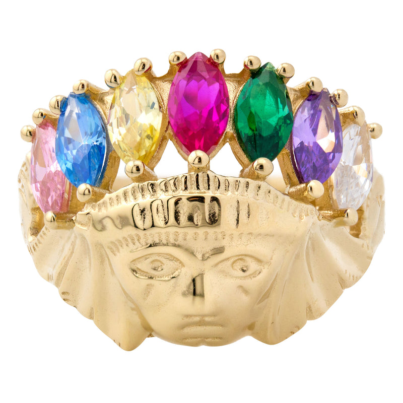 10K Gold Indian Chief Ring For Men | 6 Grams