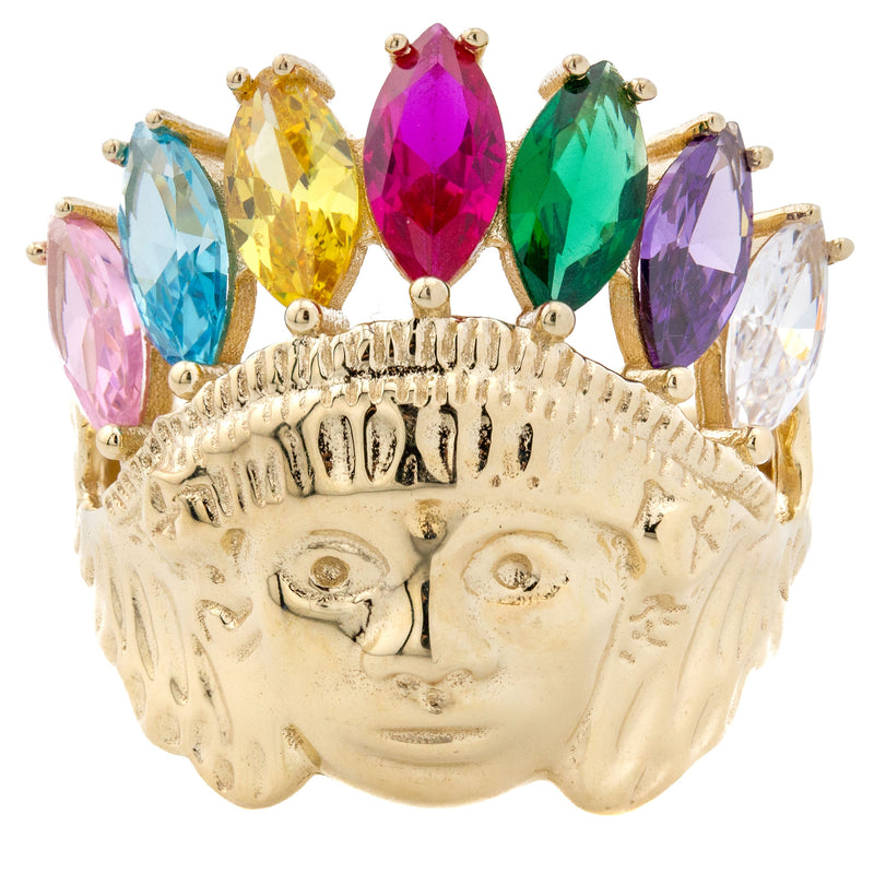 10K Gold Indian Chief Ring For Men | 7.7 Grams