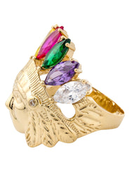 10K Gold Indian Chief Ring For Men | 7.6 Grams