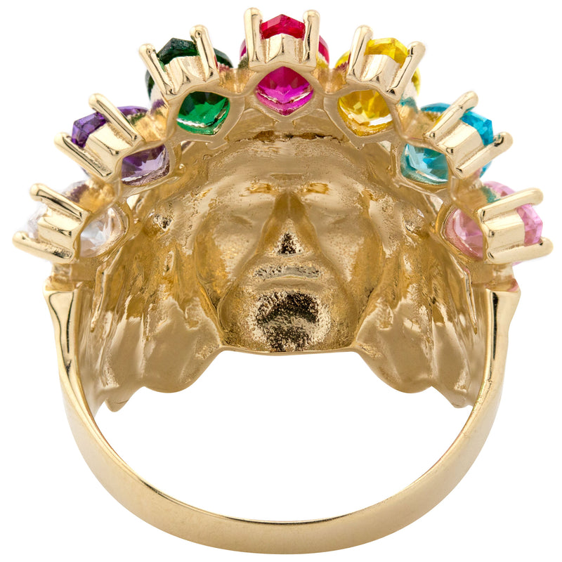 10K Gold Indian Chief Ring For Men | 7.6 Grams