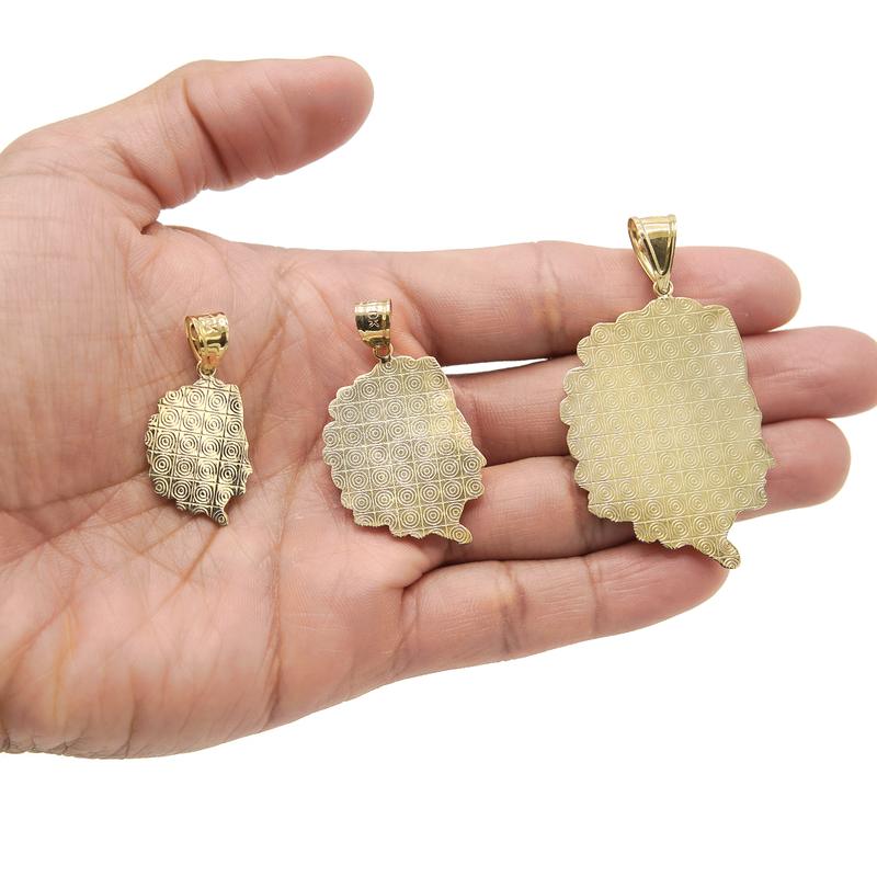 10K Gold Chief Head Pendant | Customizable Size