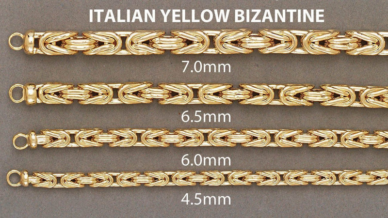 Womens 14K Gold Chain -Solid Byzantine Chain