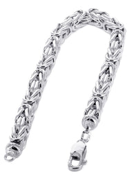 Italian Womens Byzantine Bracelet 10K/14K White Gold