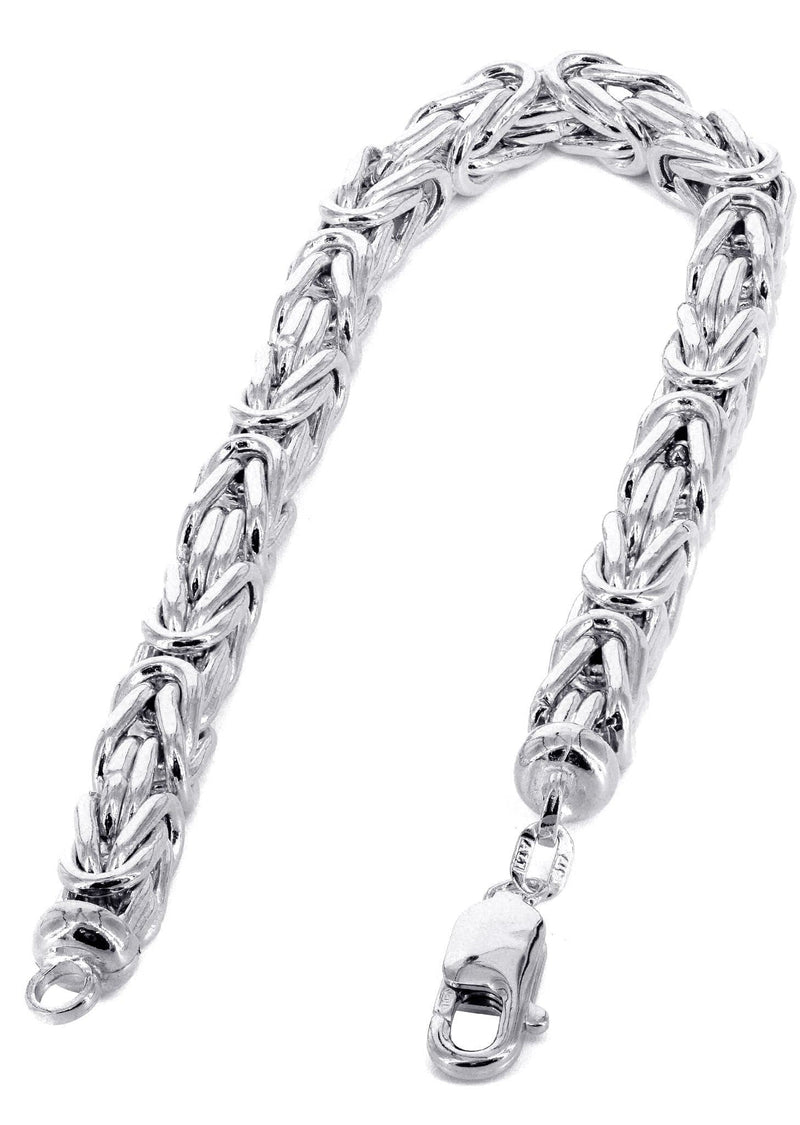 Italian Womens Byzantine Bracelet 10K White Gold