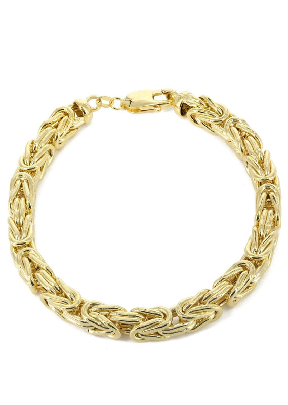 Italian Womens Byzantine Bracelet 10K Yellow Gold