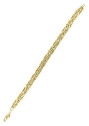 Italian Mens Semi Solid Byzantine Bracelet 10K/14K Yellow Gold