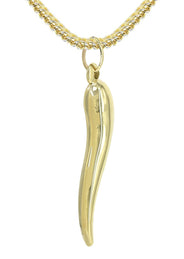 10K Yellow Gold Italian Horn Necklace | Appx. 11.6 Grams