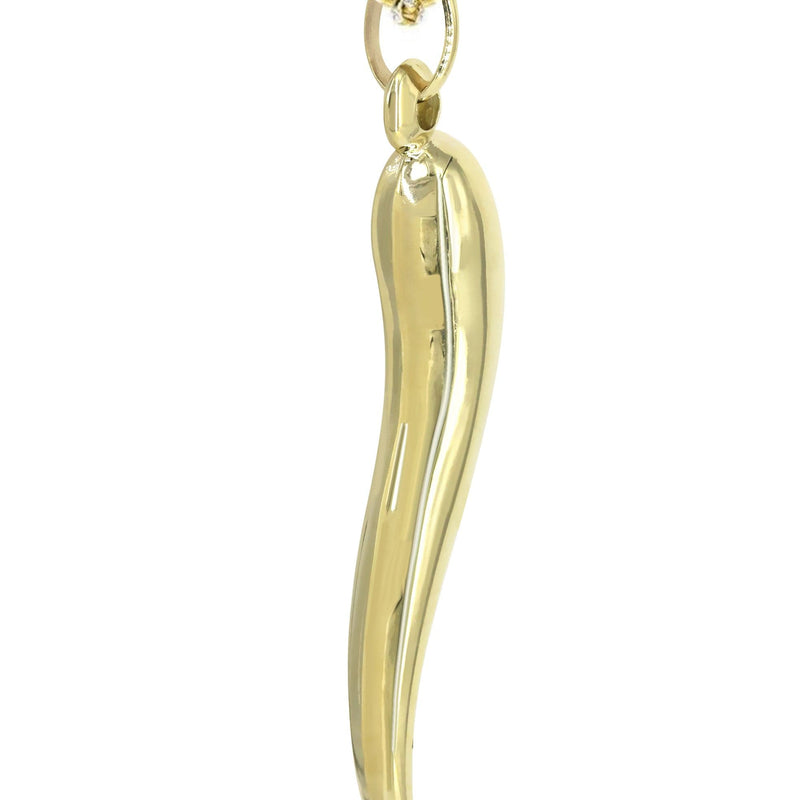 10K Yellow Gold Italian Horn Necklace | Appx. 11.6 Grams