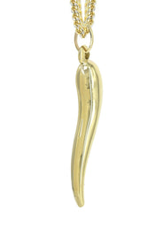 10K Yellow Gold Italian Horn Necklace | Appx. 11.6 Grams