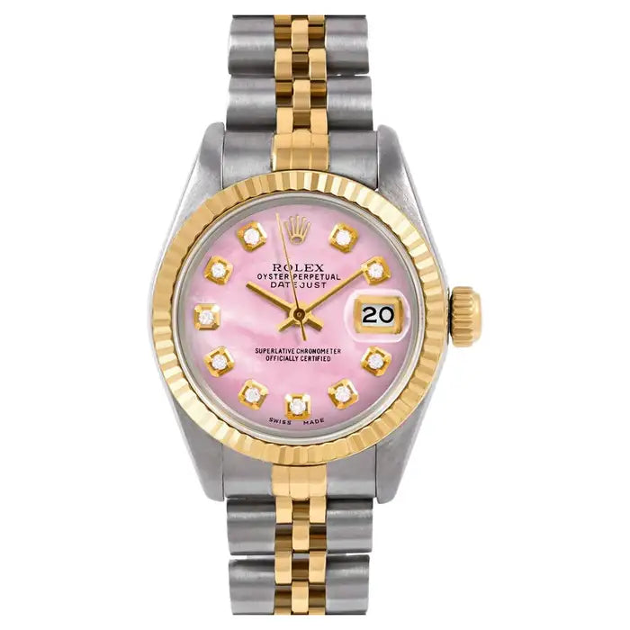 Rolex Datejust 69173 26MM Pink Diamond  Dial With Two Tone Jubilee Bracelet