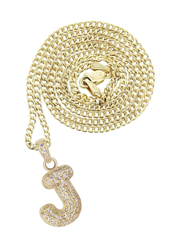 10K Yellow Gold Bubble Letter 