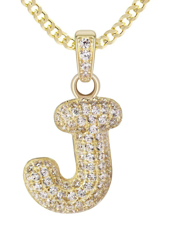 10K Yellow Gold Bubble Letter 