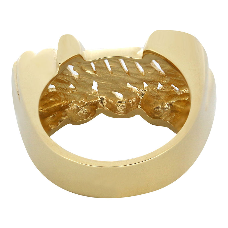 14K Two Tone Diamond Cut Gold Name Ring | Appx. 5 Grams