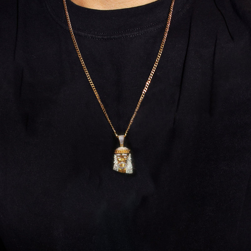 Mens Gold Plated Rope Chain & Jesus Piece Chain | Appx. 22.7 Grams
