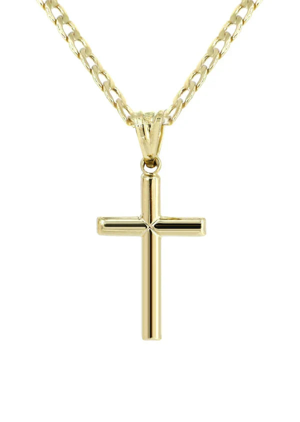10K Gold Crucifix / Cross Necklace For Men | 3.1 Grams