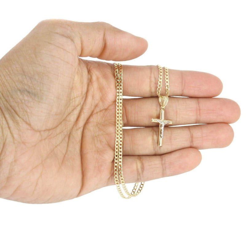 10K Gold Crucifix / Cross  Necklace For Men | 5 Grams