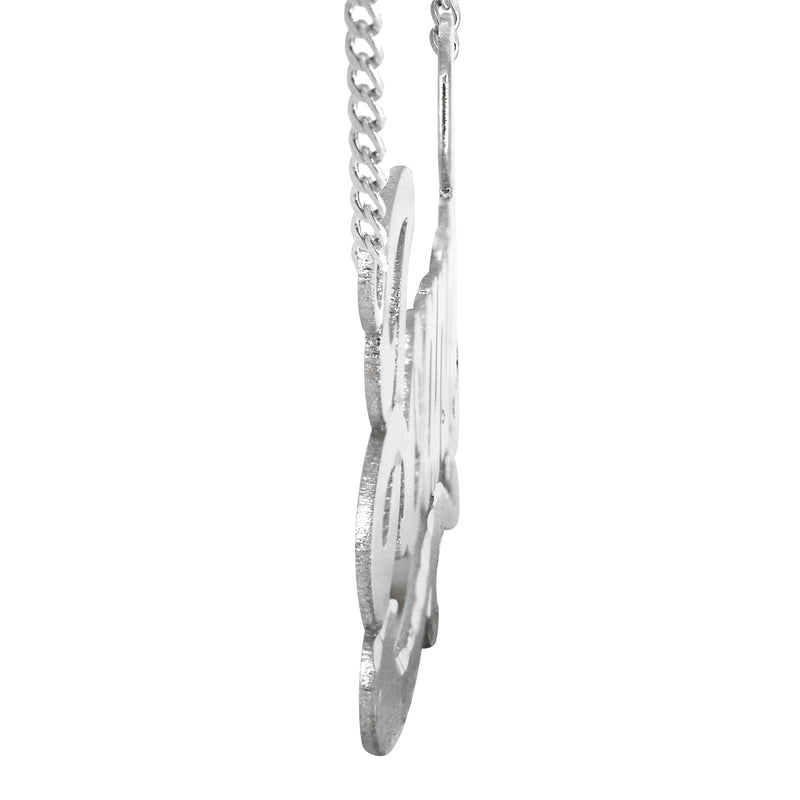 14K White Gold Diamond Cut Name Plate Necklace | Style #31