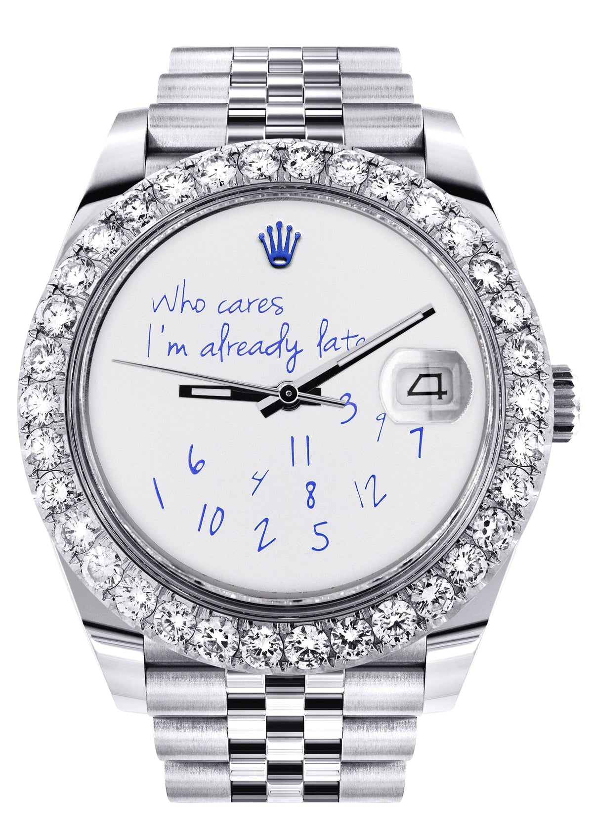 Rolex Datejust 41 Watch | 41 MM | "Who Cares I'm Already Late" Custom Dial | Jubilee Band